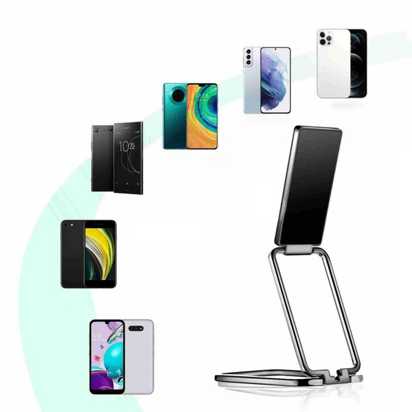 Stand metalic pliabil, prindere adeziva, compatibil telefoane si tablete PC, rose gold 4