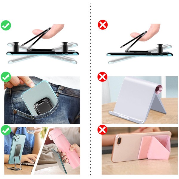 Stand metalic pliabil, prindere adeziva, compatibil telefoane si tablete PC, rose gold 5