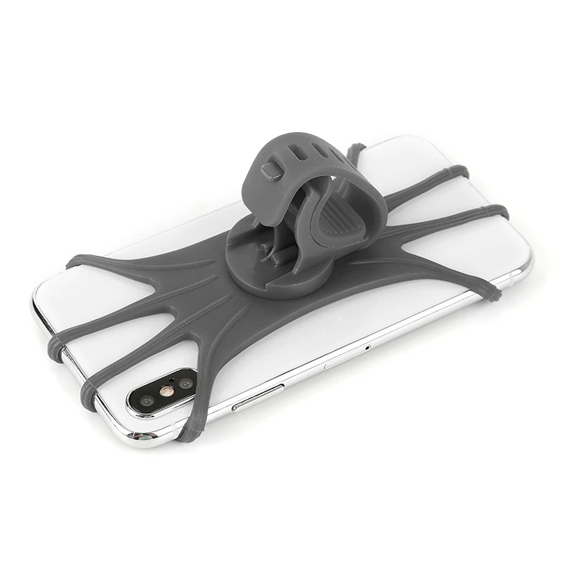 Suport telefon pentru bicicleta, silicon extensibil, gri 3