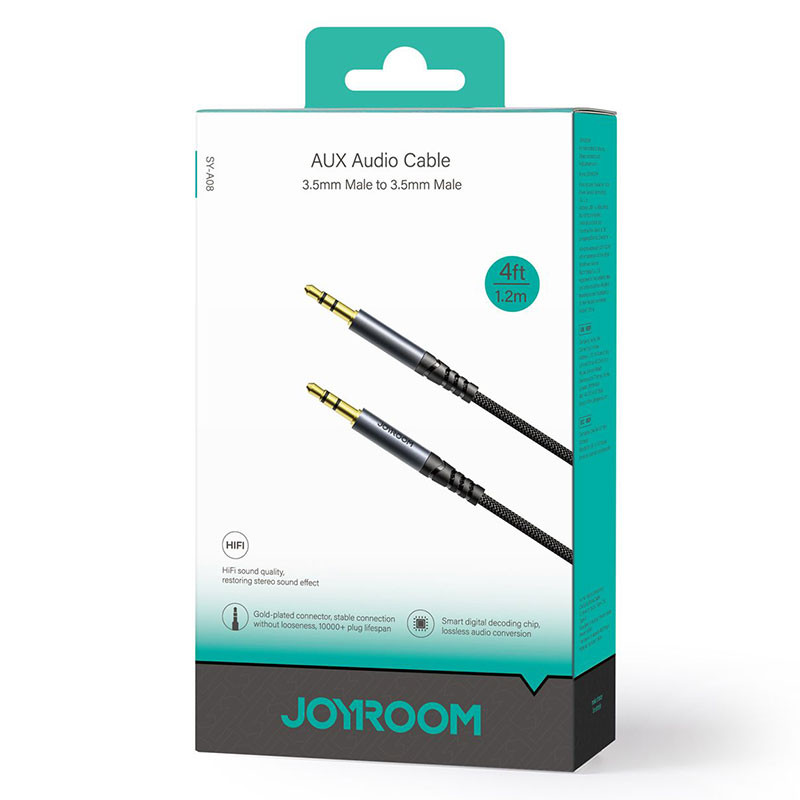 Cablu audio auxiliar / AUX / jack 3.5 mm Joyroom SY-A08, 1.2 metri, negru 5
