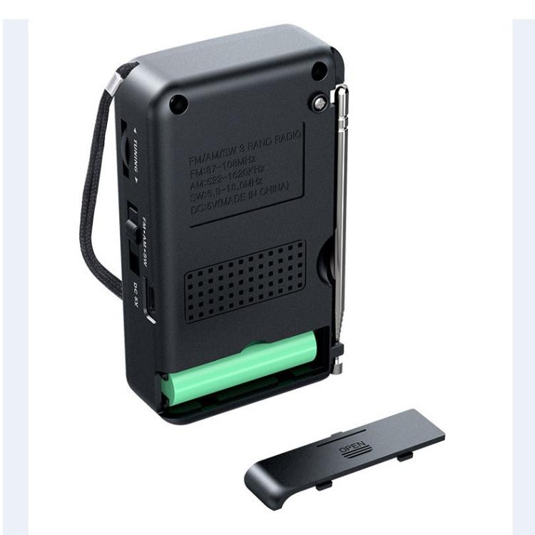 Radio portabil AM/FM/SW JOC TG-77, iesire jack 3.5 mm, acumulator 2000 mAH, cablu Type-C, negru 3