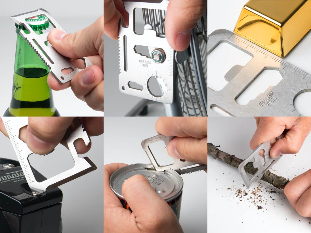 Card multifunctional de supravietuire 11 in 1, husa inclusa, argintiu 3