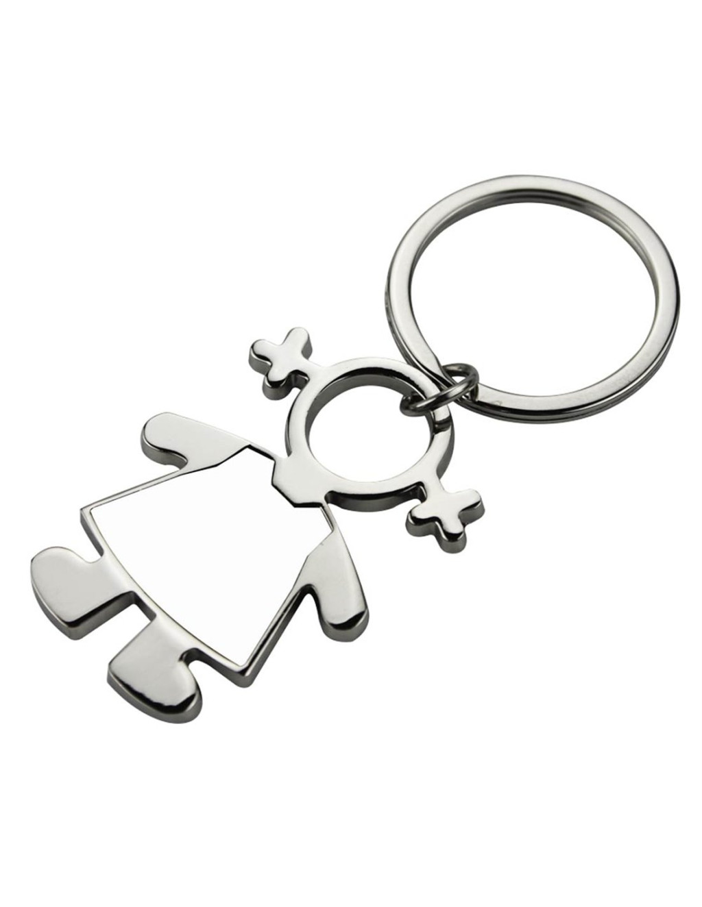 Breloc metalic personalizat cu poza ta, model fetita 4