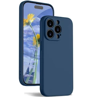 Husa Apple iPhone 14 Pro Max, Luxury Silicone, catifea in interior, albastra