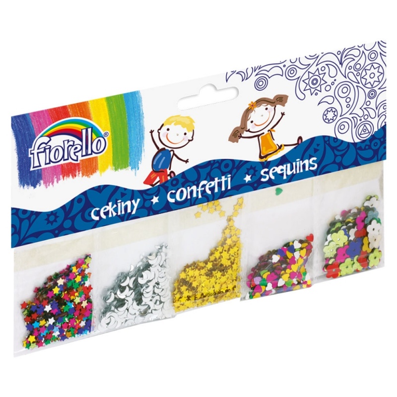 Accesorii creatie - confetti, 5 modele x 2g, 10g, Fiorello, GR-K252 / 170-2244