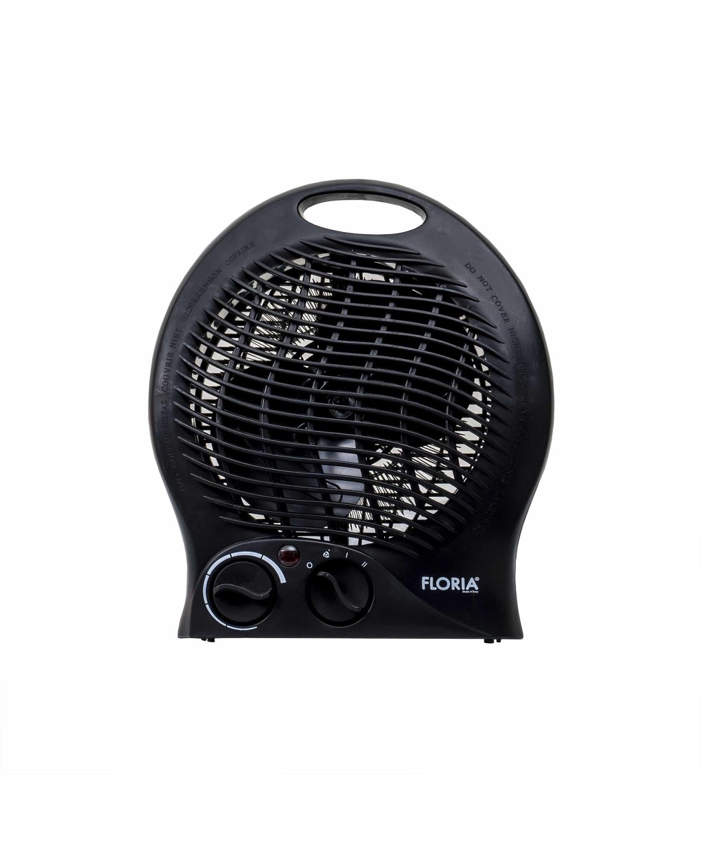 Aeroterma neagra cu 2 nivele de putere 1000/2000w, termostat reglabil / ZLN 6172
