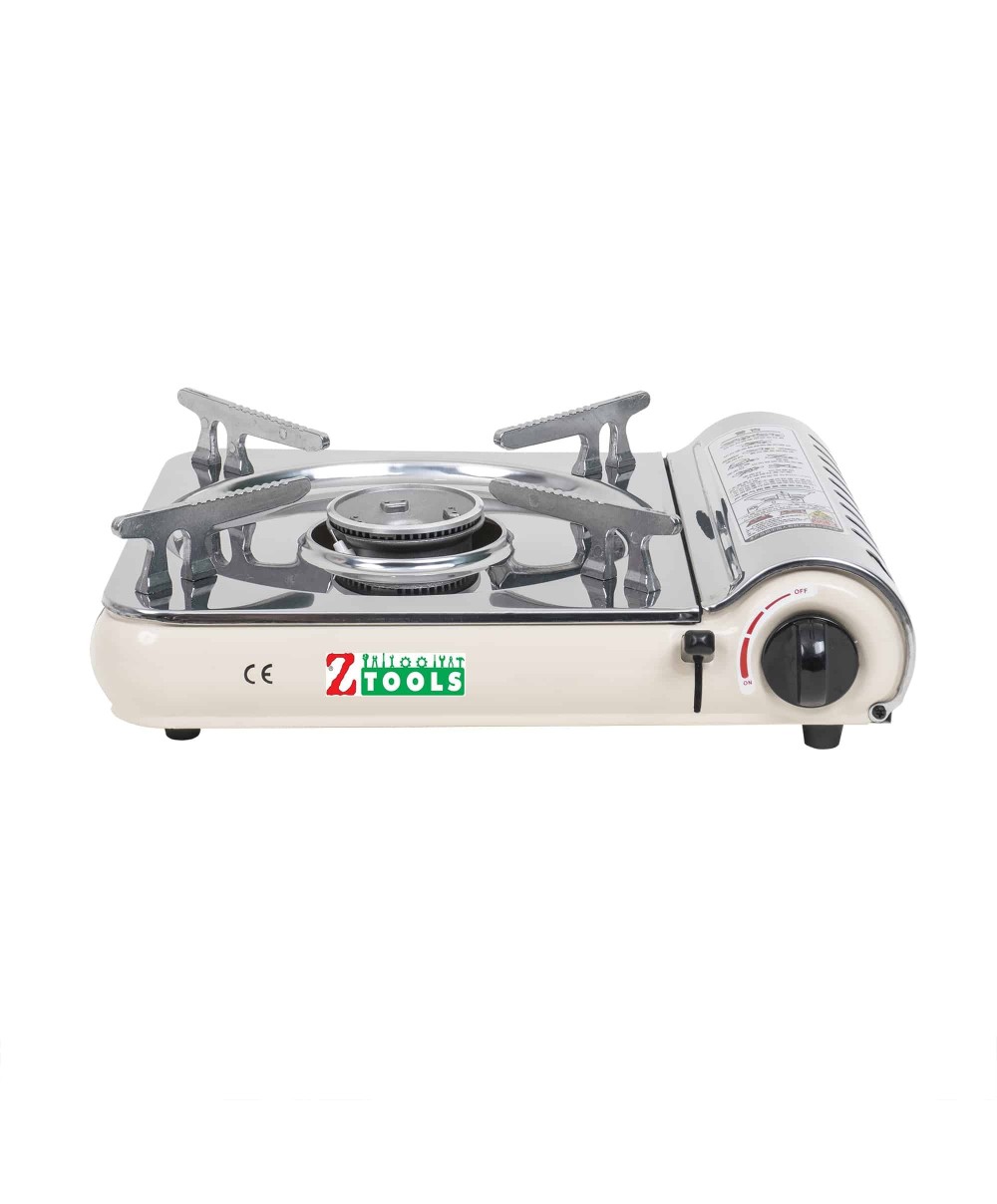Aragaz camping, din inox, aprindere electrica, putere 2.5kw, crem / ZTS 5621
