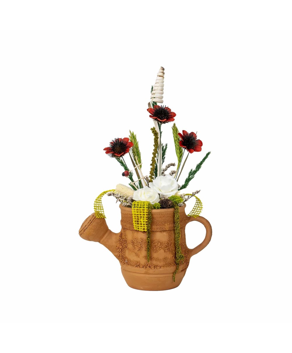 Aranjament, stropitoare mica din ceramica cu flori / EXT 10161