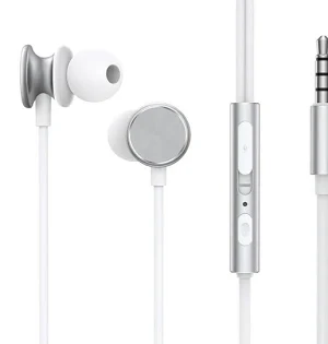 Casti audio cu microfon Joyroom JR-EW03, conector jack 3.5 mm, cablu 1.2 m, argintii