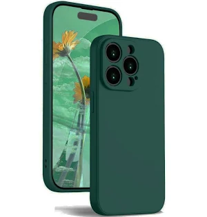 Husa Apple iPhone 14 Pro Max, Luxury Silicone, catifea in interior, protectie camere, verde inchis