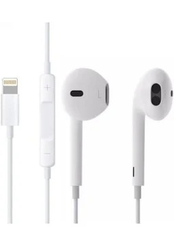 Casti audio cu microfon, conector Lightning pentru iPhone/iPad, albe