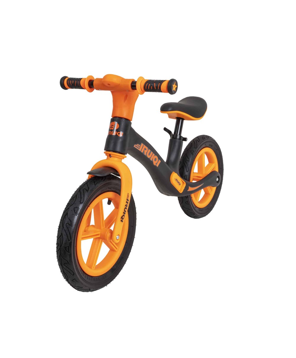 Bicicleta fara pedale pentru copii IRUIQI, roti de cauciuc si scaun reglabil, +3ani, negru si orange Z-TOOLS / ZTS8480