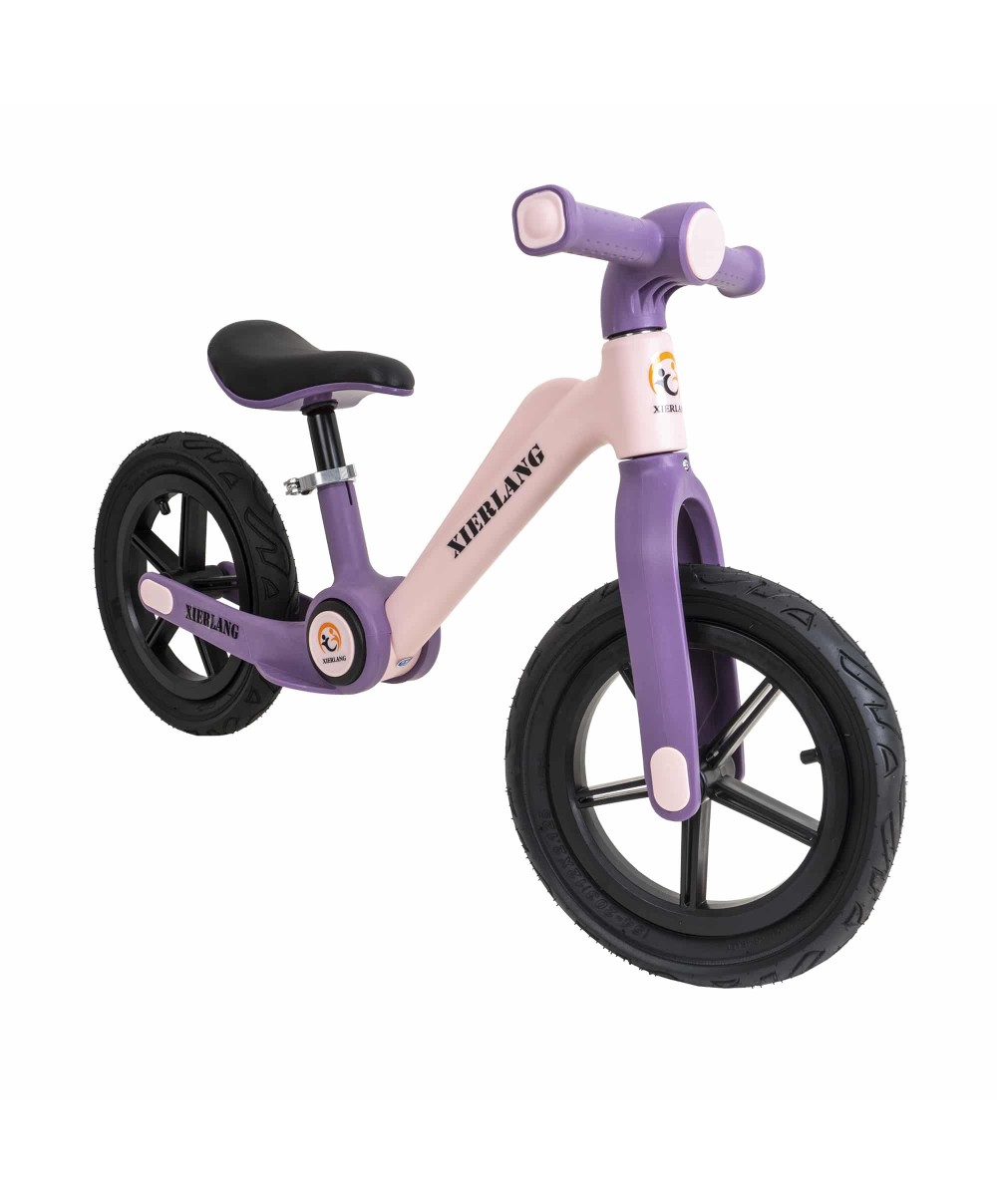 Bicicleta fara pedale, pliabila, pentru copii XIERLANG, roti de cauciuc si scaun reglabil, +3ani, roz cu lila Z-TOOLS / ZTS8452