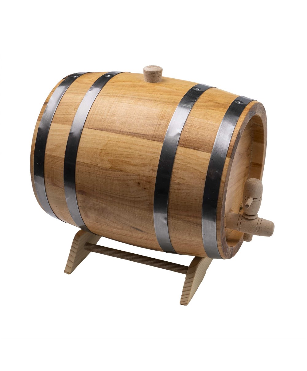 Butoi pentru decor, din lemn masiv de arin, capacitate 5L / EXT 7208