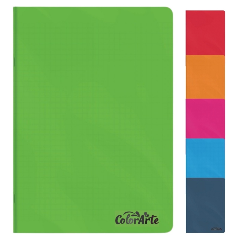 Caiet scolar A4 Colorarte, 80 file, matematica, colturi rotunjite, coperta plastic 230microni, 70g/mp