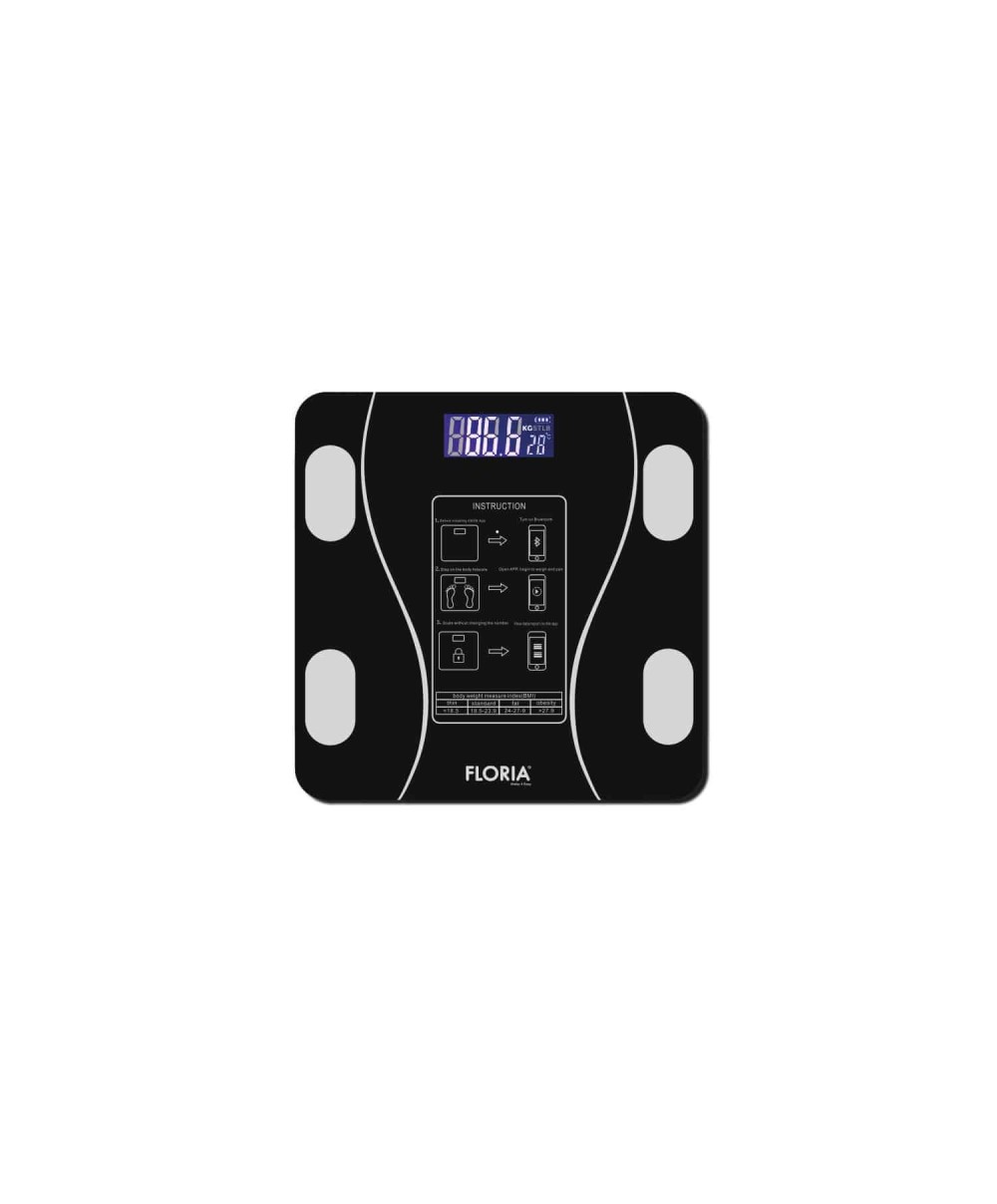 Cantar electronic de persoane, FLORIA maxim 180kg, sticla, negru / ZLN 8962