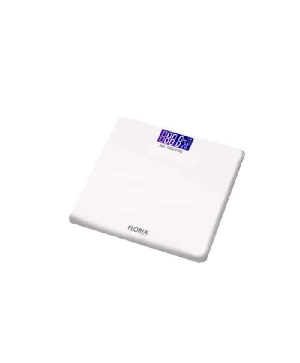 Cantar electronic de persoane, maxim 180kg, din sticla, alb, FLORIA / ZLN 7683