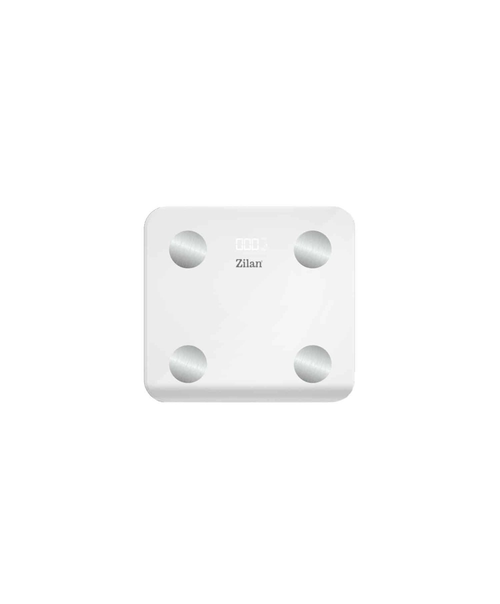 Cantar electronic de persoane, ZILAN maxim 180kg, sticla, alb / ZLN 9006