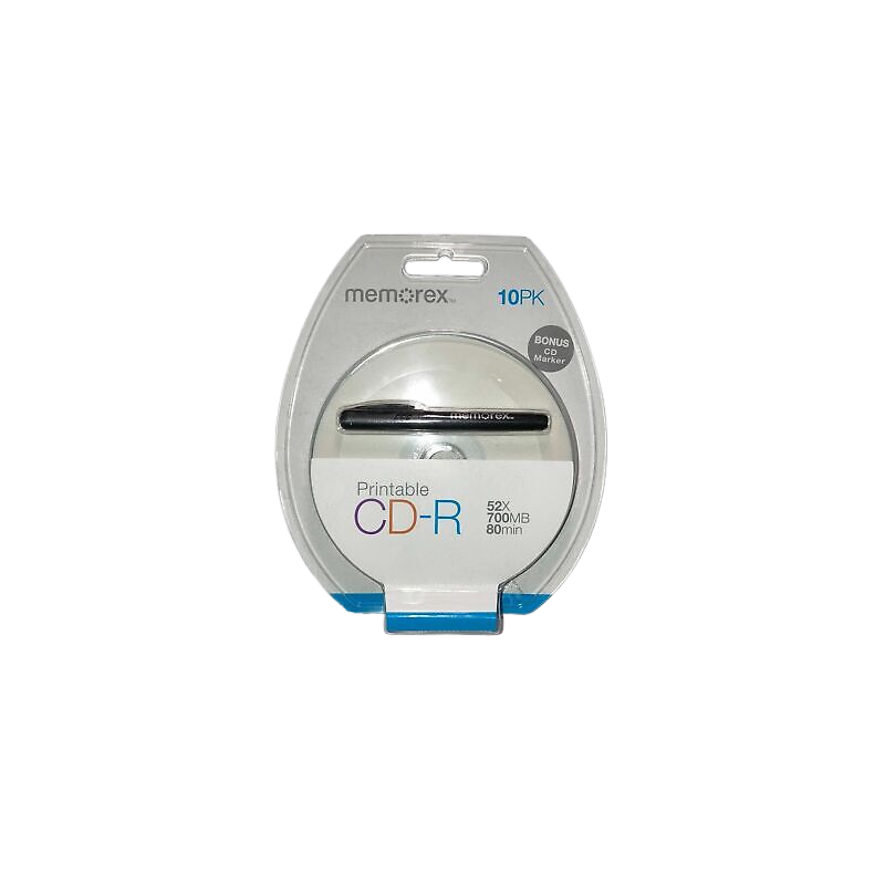 CD-R Memorex 32020016187 73950449-B, 700MB / 80min, 52x, blister 10 buc + Marker pentru CD 1