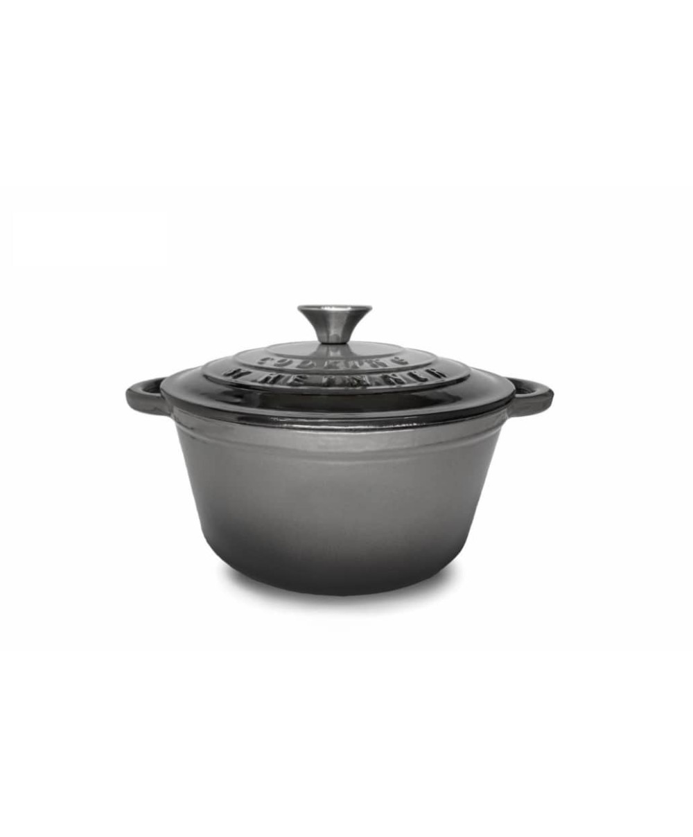 Cratita din fonta emailata cu capac, 24x11.5cm, capacitate 4l Marble Gray / DCN58631
