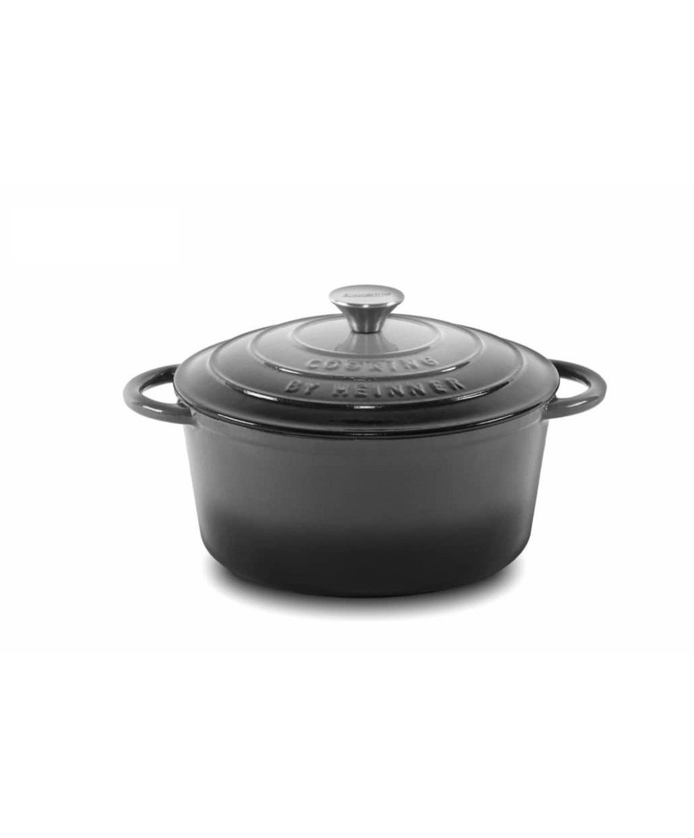 Cratita din fonta emailata cu capac, 26x12cm, capacitate 4.8l Marble Gray / DCN58640