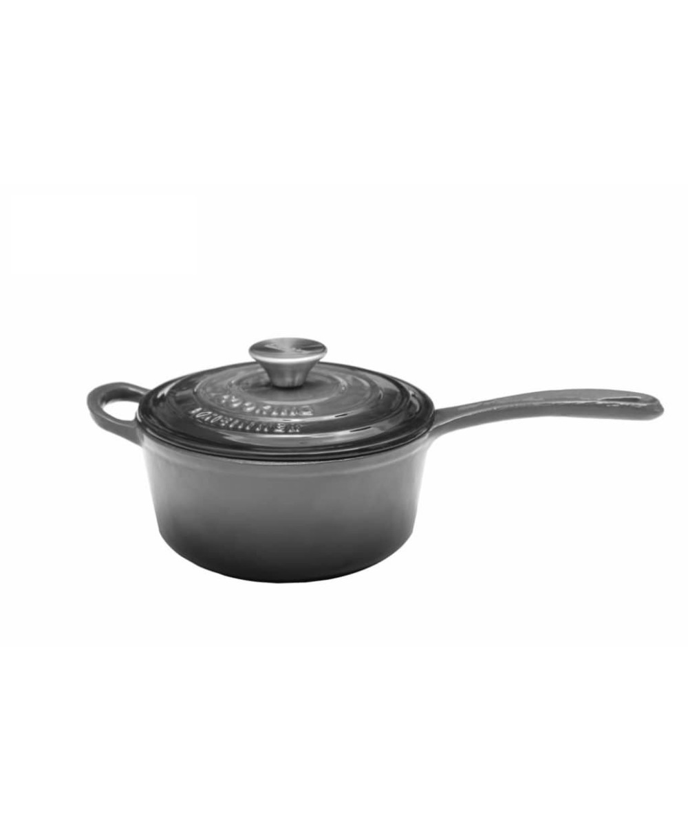 Cratita din fonta emailata cu coada si capac, 19x9cm, capacitate 1.8l Marble Gray / DCN58628