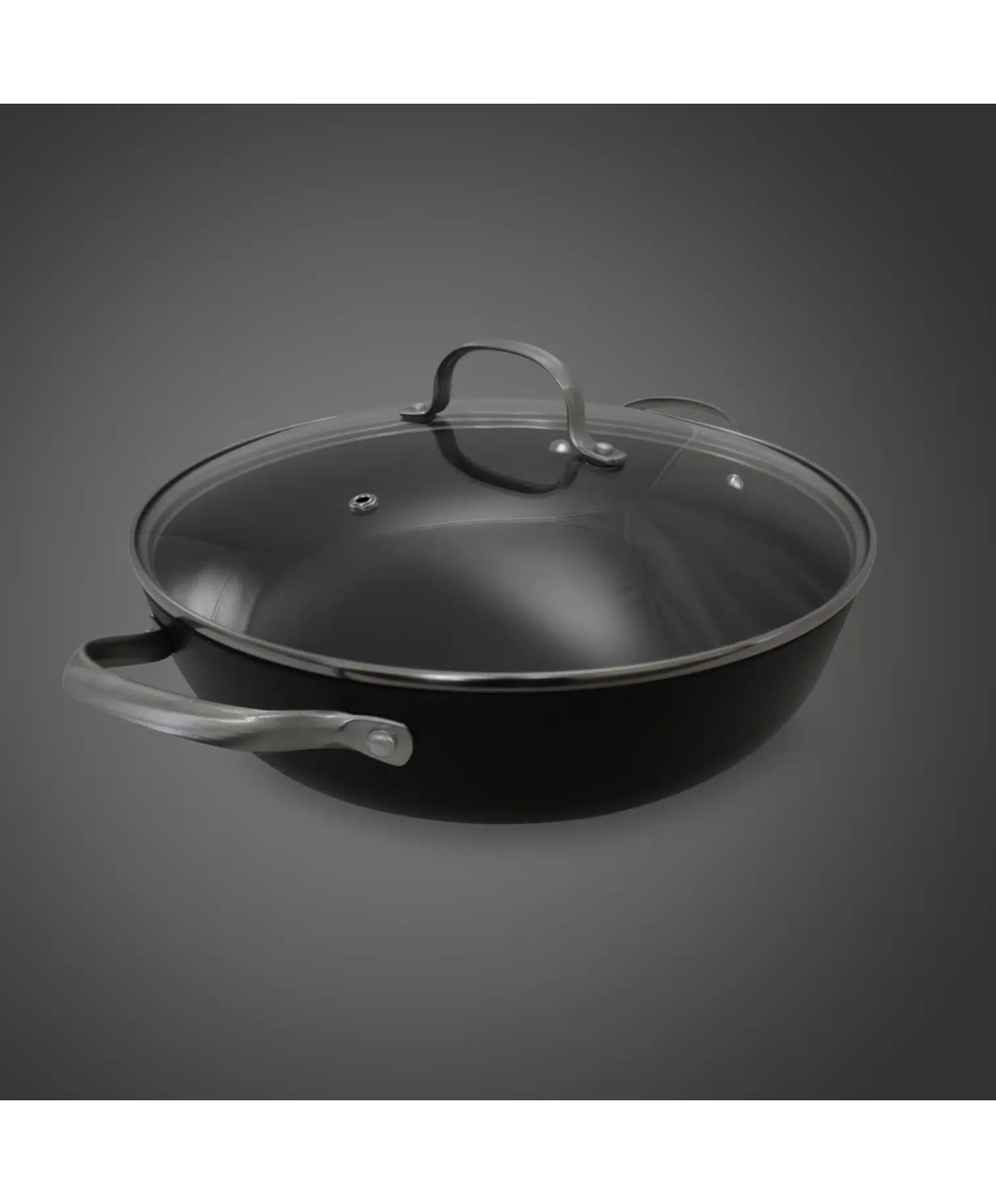 Cratita din fonta tip fagure cu capac de sticla OTI, diametru 30cm, capacitate 4.5L 181655 / OTI 0016