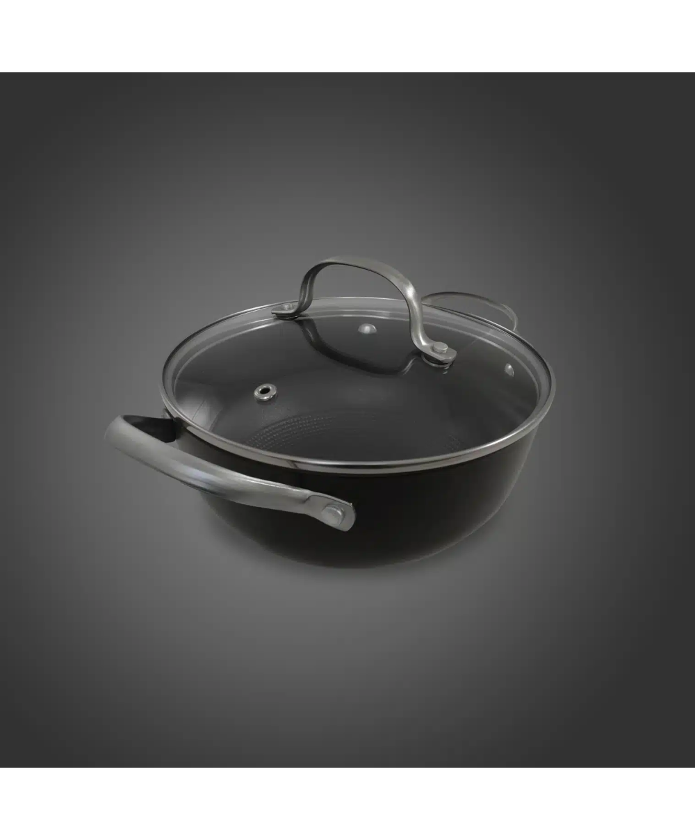 Cratita din fonta tip fagure cu capac de sticla OTI, diametru 20cm, capacitate 2l 181653 / OTI 0014