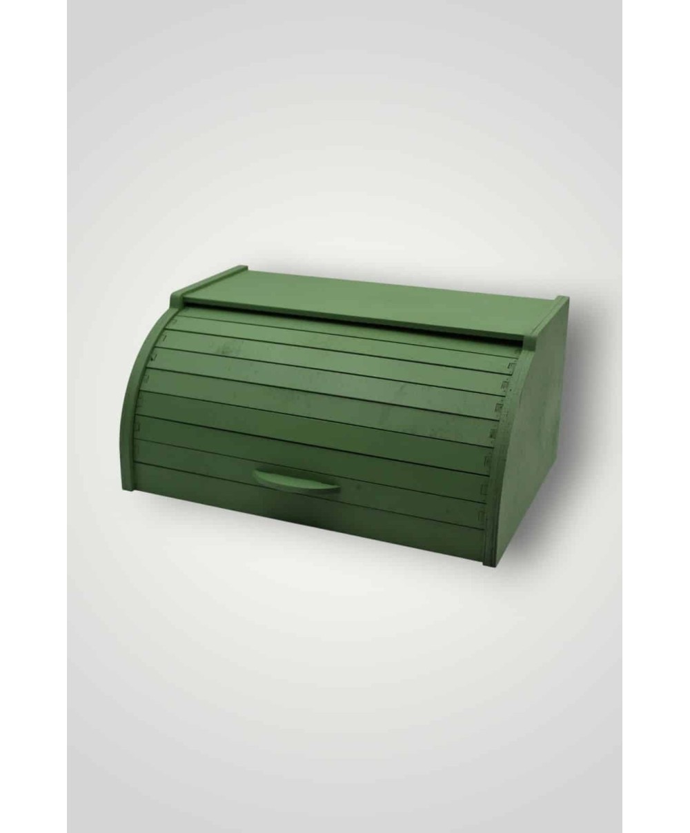 Cutie de paine, din lemn de albasia, 38x18x26cm, verde / EXT9072-2