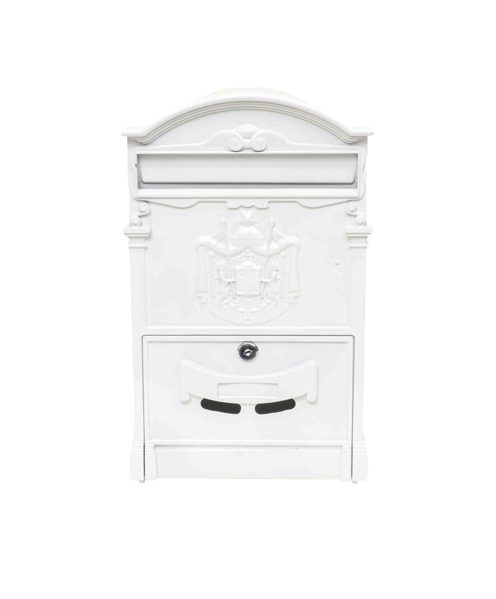 Cutie postala metalica pentru exterior, 410x260x90mm, alb / ZTS 5578_A