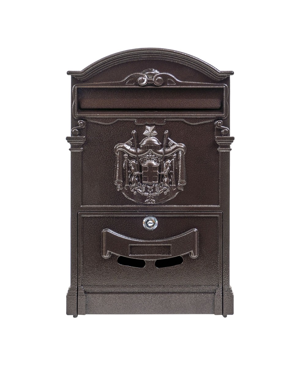 Cutie postala metalica pentru exterior, 410x260x90mm, maro / ZTS 5577_M