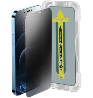 Folie sticla Privacy Apple iPhone 14 Plus / iPhone 13 Pro Max, kit instalare rapida, margini negre