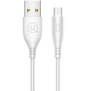 Cablu de date si incarcare MicroUSB USAMS U18, 1 metru, 2.0A, alb