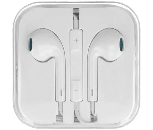 Casti audio cu microfon Megabass, conector jack 3.5 mm, albe