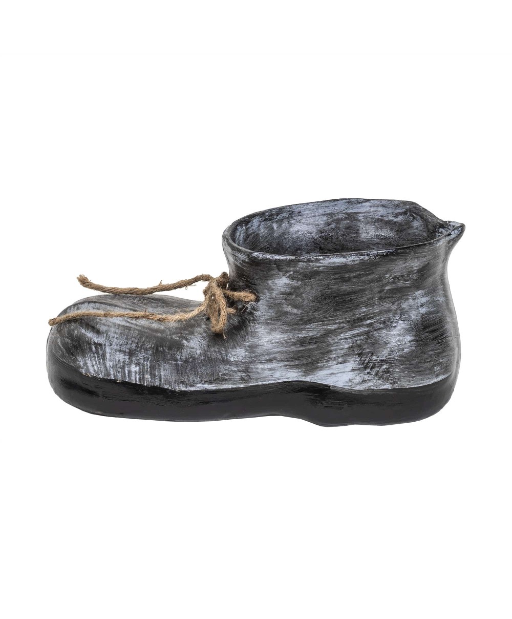 Decoratiune pentru gradina, din ceramica, bocanc mare cu suport pentru flori, inaltime 14.5cm, lungime 32cm / EXT 10218_1