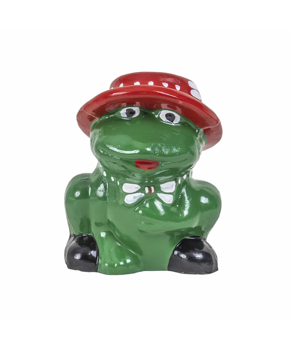 Decoratiune pentru gradina, din ceramica, model broasca mica, inaltime 22cm, lungime 19cm / EXT 10214