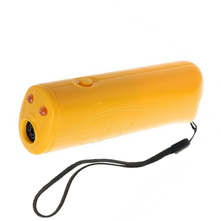 Aparat ultrasunete pentru alungat cainii agresivi, lumina LED, baterie inclusa, galben