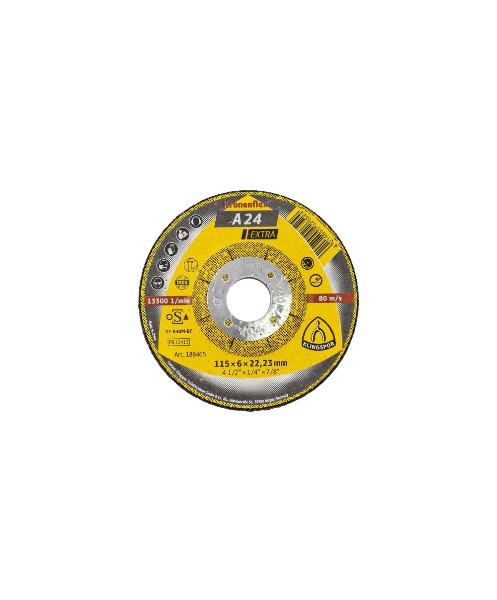 Disc de polizare Klingspor A 24 Extra, 115x6x22.23mm / EXT 188465