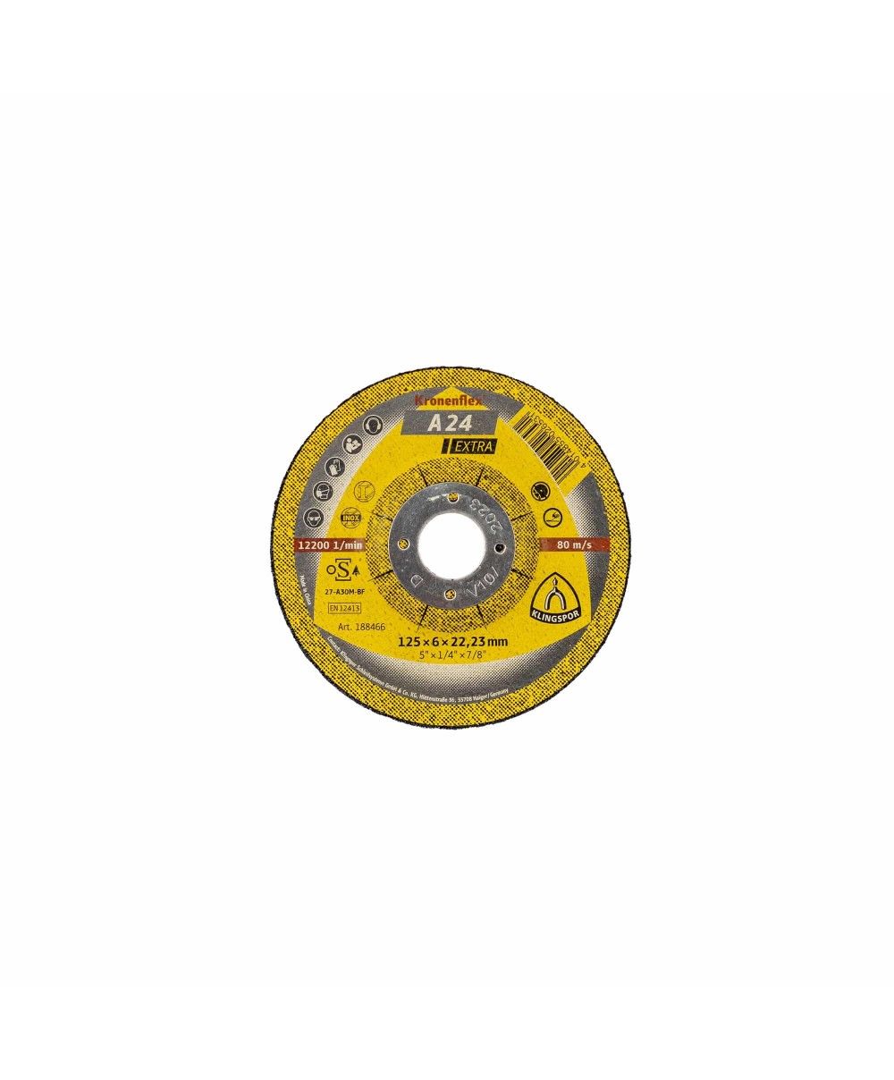 Disc de polizare Klingspor A 24 Extra, 125x6x22.23mm / EXT 188466