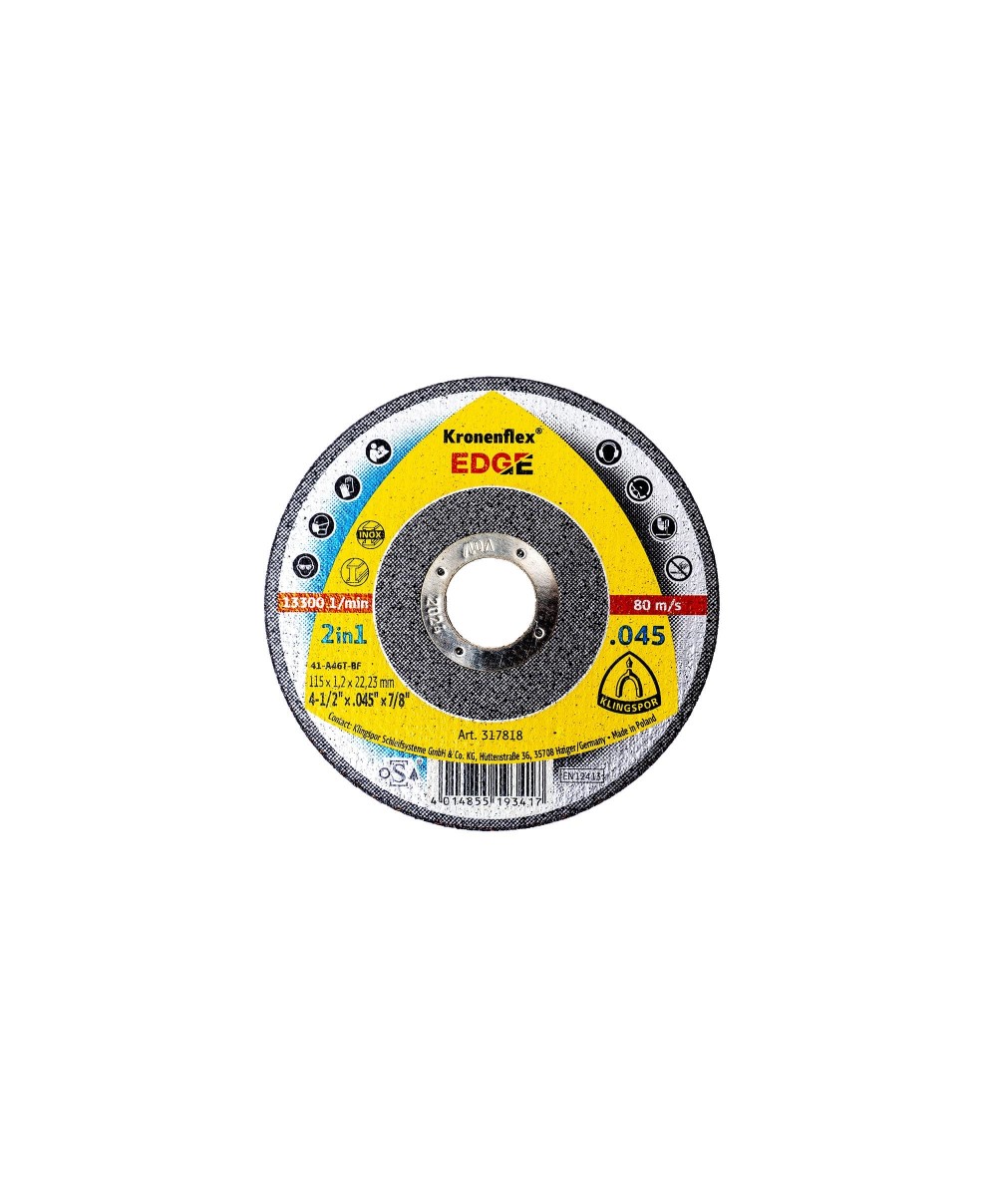 Disc de polizare Klingspor, EDGE, 115x1.2x22.23mm / EXT 317818