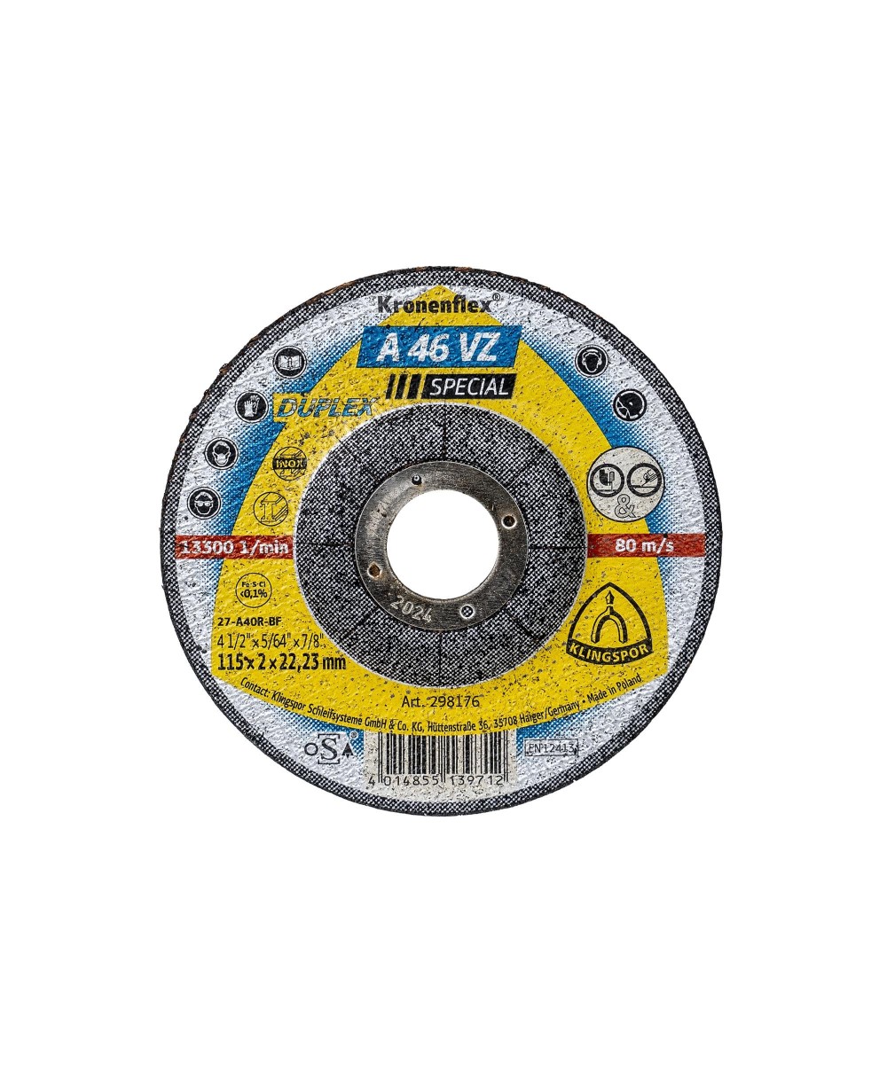Disc debitare, Klingspor A 46VZ Special, otel, 115 x 2 x 22.23 mm / EXT 298176