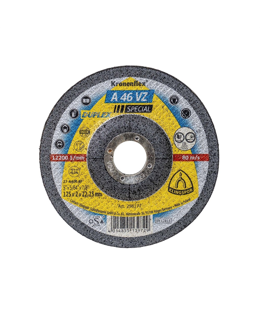 Disc debitare, Klingspor A 46VZ Special, otel, 125 x 2 x 22.23 mm / EXT 298177
