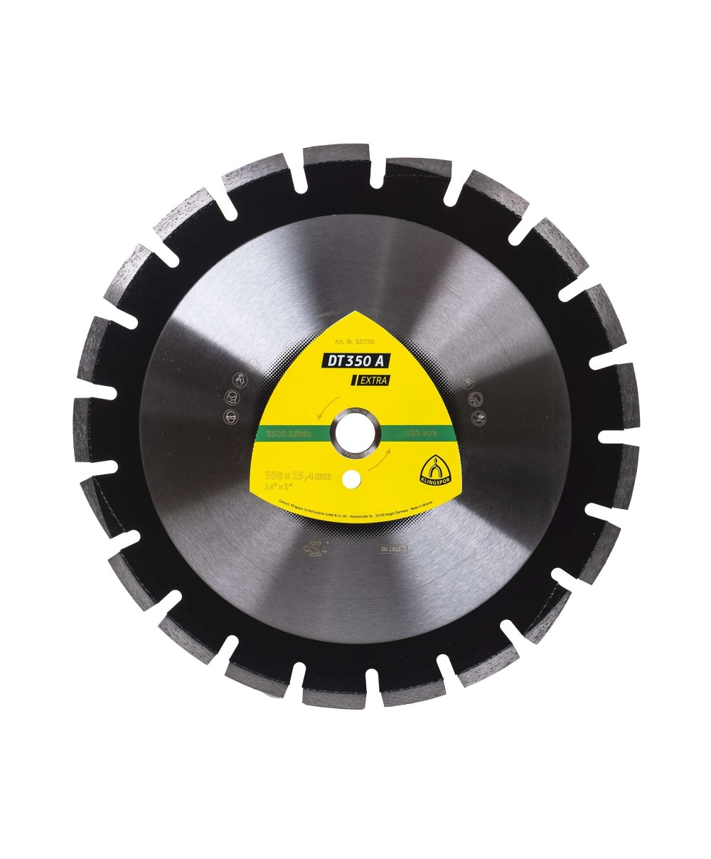 Disc diamantat de debitare Klingspor DT 350A Extra, 350x25.4mm, 21segmenti / EXT 337730