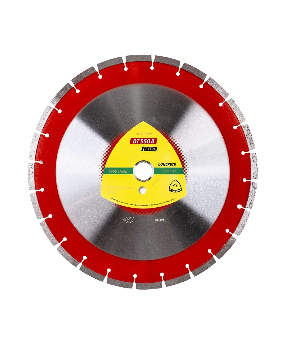 Disc diamantat de debitare Klingspor DT 350B Extra, 350x25.4mm, 24 Segmenti / EXT 339830