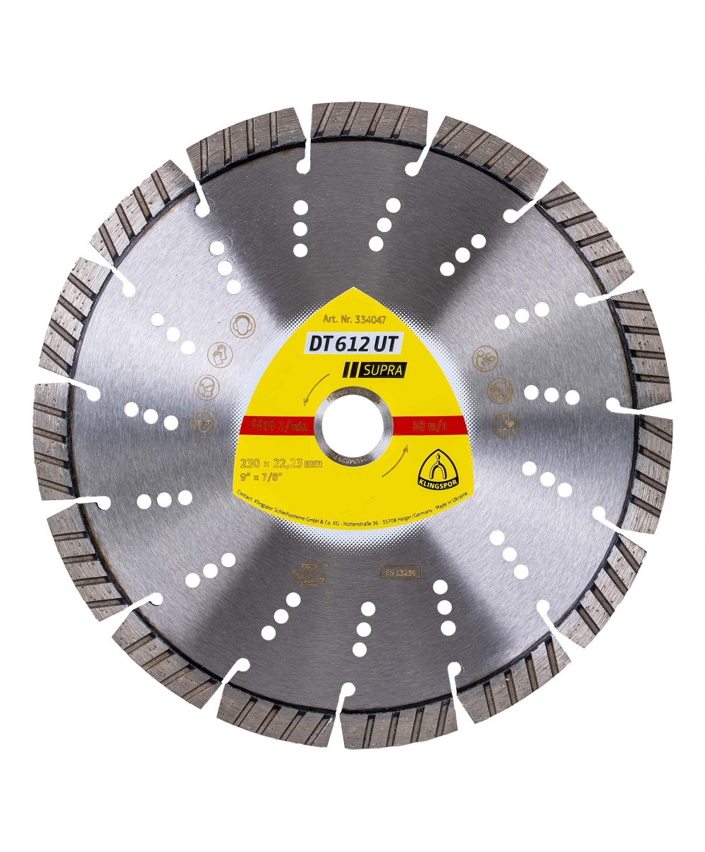 Disc diamantat de debitare Klingspor DT 612 UT Supra, 230x22.23mm / EXT 334047