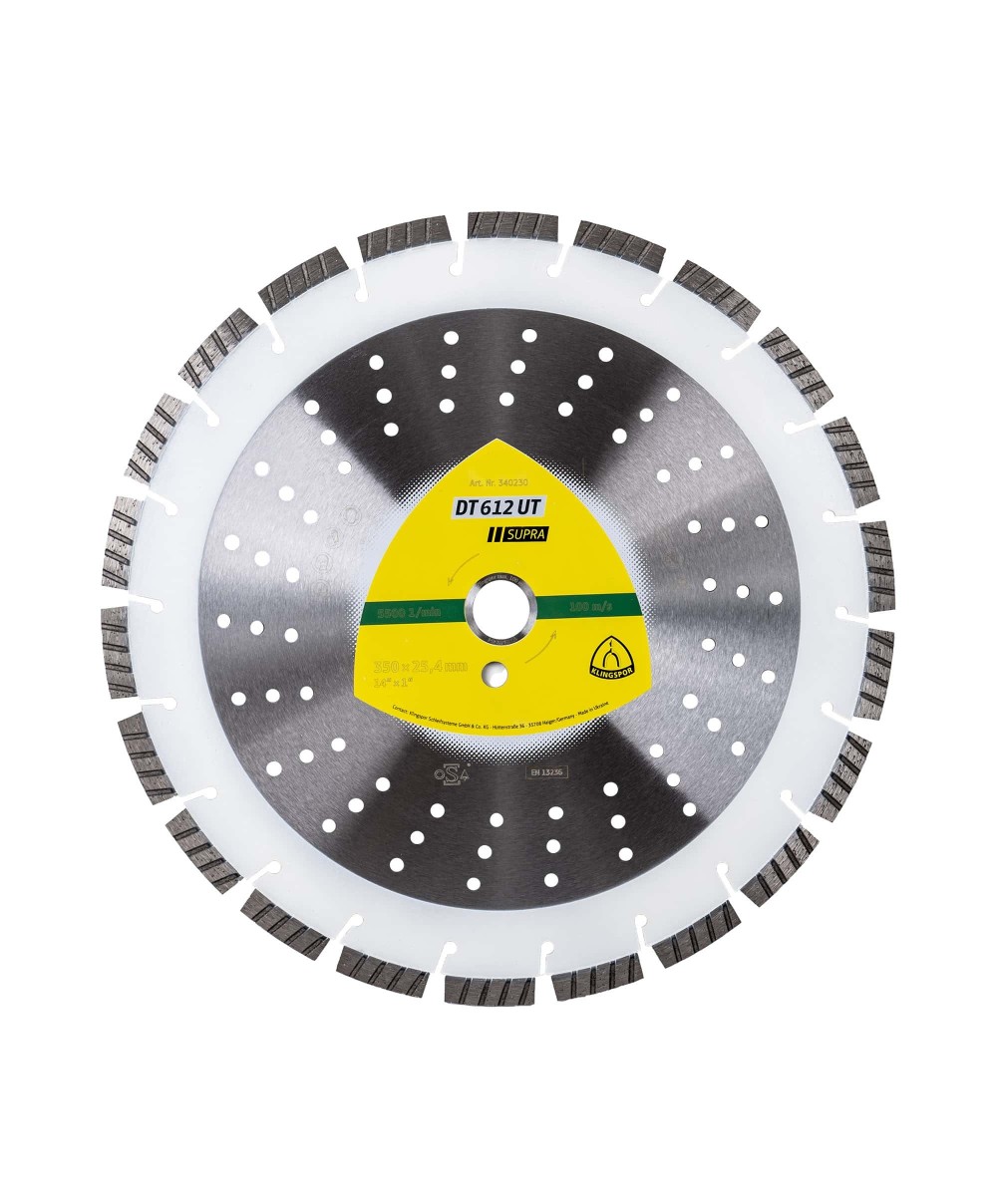 Disc diamantat de debitare Klingspor DT 612 UT turbo 350 x 25.4mm / EXT 340230