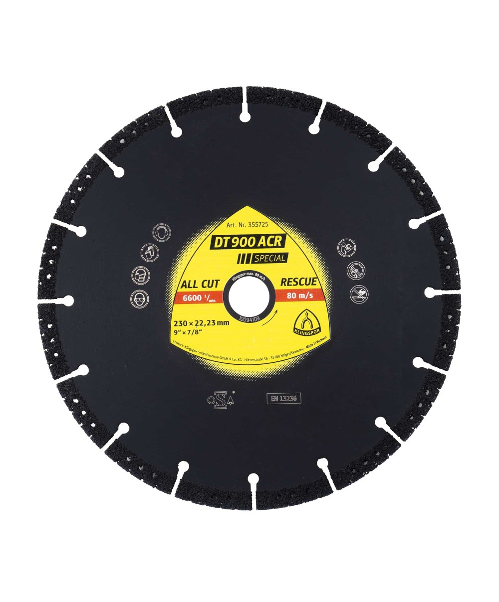 Disc diamantat de debitare Klingspor DT900 ACR 230x3.1x22.3mm / EXT 355725
