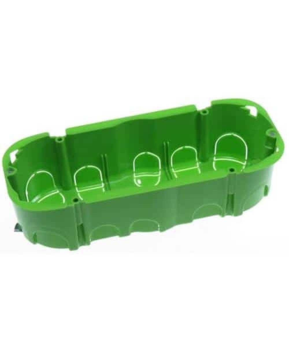 Doză ovală 6 posturi, pentru gips-carton, Gewiss, verde / GW24406PM