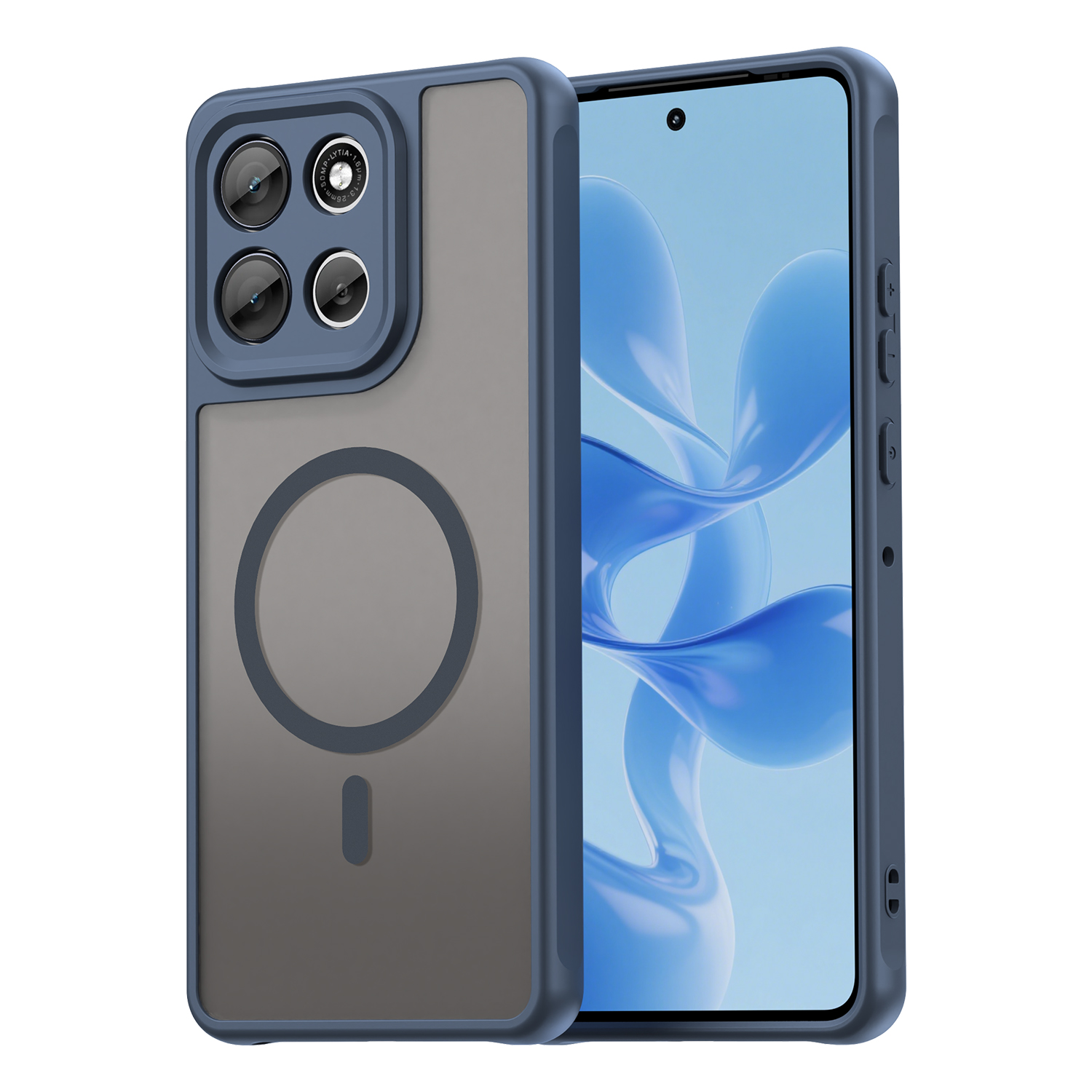Husa MagFrost Pro » Motorola Moto G86, Matte MagSafe, Frosted frame, Blue