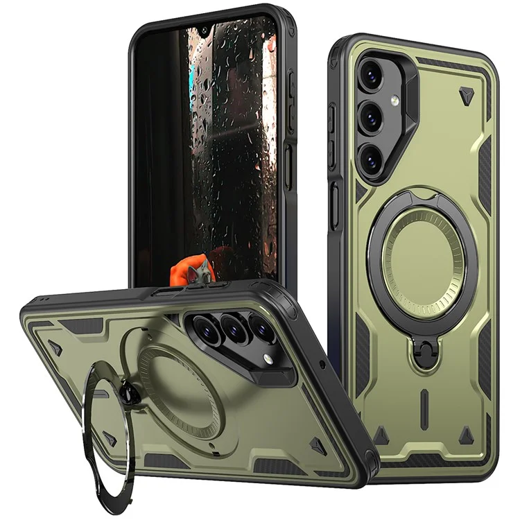 Husa Hybrid Armor » Samsung A05s, MagRing, MultiAngle, Olive